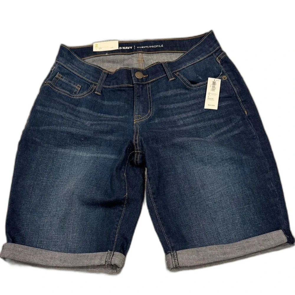 🔖 NWT Old Navy Curvy Blue Jean Shorts - 2